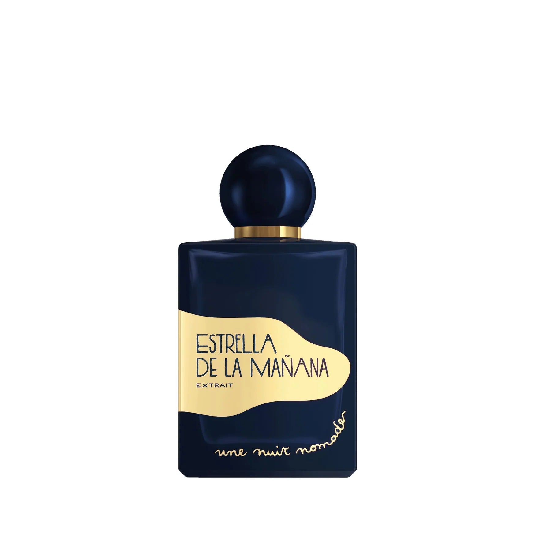Perfume bottle labeled 'Estrella de la Mañana' on a white background
