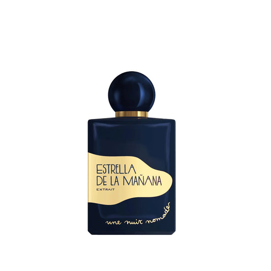 Perfume bottle labeled 'Estrella de la Mañana' on a white background